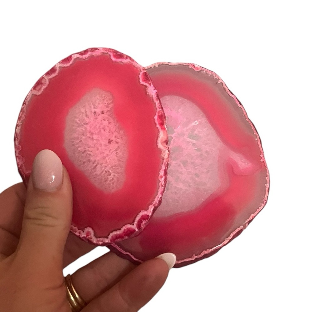 4 pink geode coasters - Picture 7 of 8